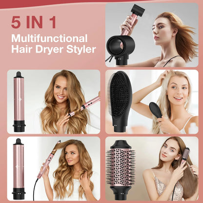 Air Styler, Professional Hair Dryer Brush with RPM High-Speed Negative Ionic Blow Dryer, Auto Wrap Curlers, Multi Hair Styler for Fast Drying Styling Curling Straightening Volumizing C30